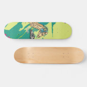 Skateboard Rue Girafe rétro avec casque (Horz)