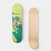 Skateboard Rue Girafe rétro avec casque (Recto)
