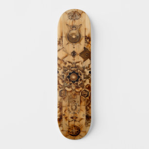 Skateboard Sacred geometry skateboard, pryrography on wood