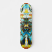 Skateboard Sacred Light Wave Mask light blue yellow orange (Devant)