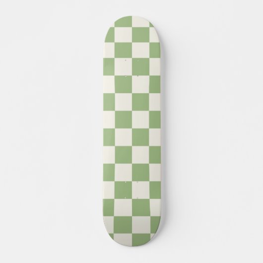 Skateboard Sage et Motif de crème vérifiés (Devant)