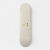 Skateboard Sage vert monogramme initial simple (Devant)