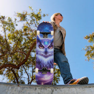 Skateboard Sagesse Mystique Cosmique Chouette Spirituelle Cél