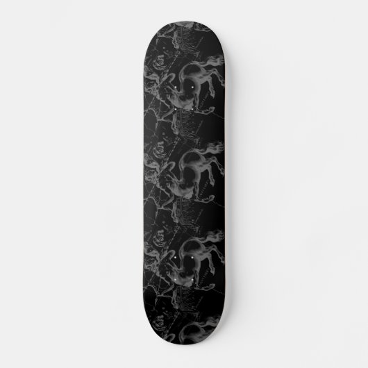 Skateboard Sagittarius Constellation Hevelius Map on Black (Recto)
