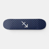 Skateboard Sagittarius Zodiac Sign on Blue Carbon Fibre Style (Horz)