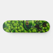 Skateboard Saint Patrick's Day leprechaun cat lucky Clover sk (Horz)