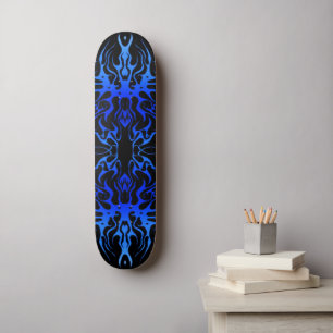 Skateboard Saint Valentin Bleu Coeur Tribal Tattoo