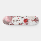 Skateboard Sakura de cerisier rouge et blanc (Horz)