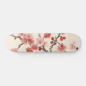 Skateboard Sakura en fleurs peinture traditionnelle (Horz)