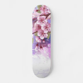 Skateboard Sakura rose sur la peinture Arrière - plan (Recto)