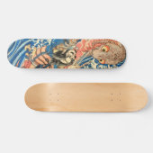 Skateboard Samurai japonais combattant la salamandre (Horz)