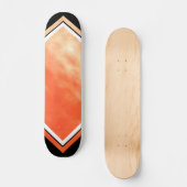 Skateboard Sang Orange Noir Blanc Nuage Personnalisé Deck 1 (Recto)