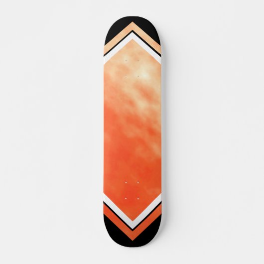 Skateboard Sang Orange Noir Blanc Nuage Personnalisé Deck 1 (Devant)