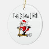 Skateboard Santa Keramisch Ornament (Links)