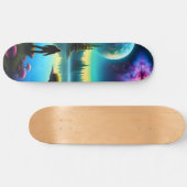 Skateboard Sasquatch Regarder les nébuleuses sur une planète  (Horz)