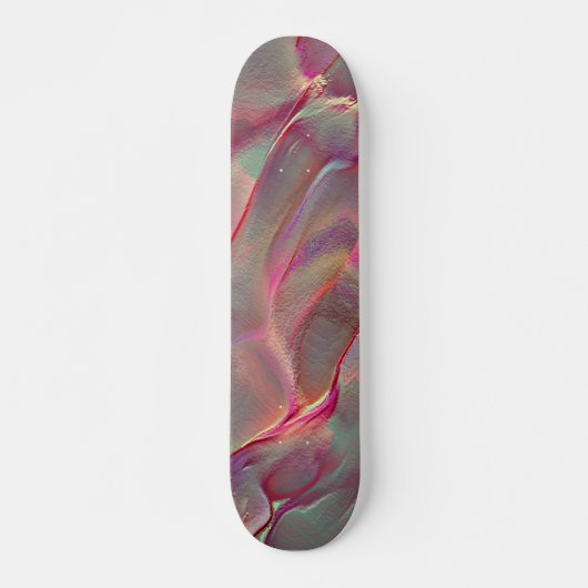 Skateboard Satin gris numérique, pêche ou corail vivant (Devant)