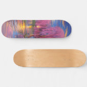Skateboard Saules roses au coucher du soleil près de l'étang (Horz)