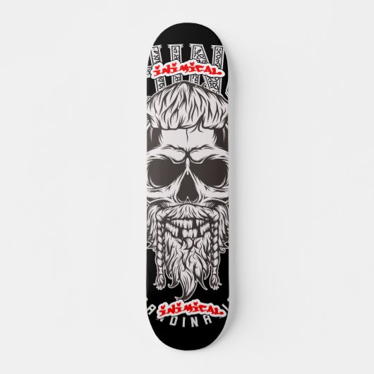 Skateboard Sauvage crâne viking (Devant)