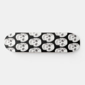 Skateboard Scary Scull Black & White Pattern (Horz)