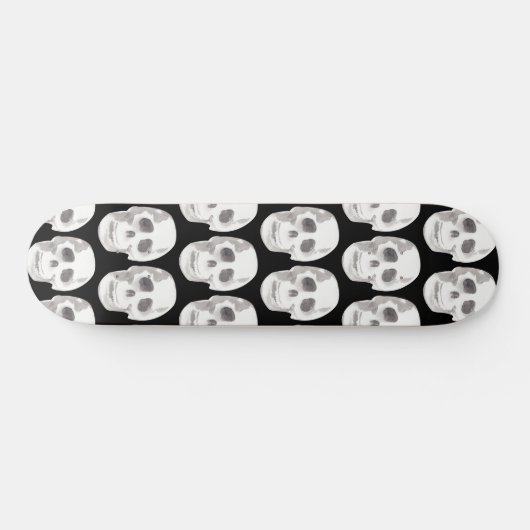 Skateboard Scary Scull Black & White Pattern (Horz)