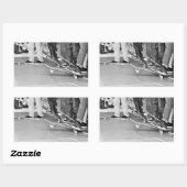 skateboard, schaats, park, voet, trendy, teen, fri rechthoekige sticker (Vel)