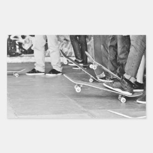 skateboard, schaats, park, voet, trendy, teen, fri rechthoekige sticker