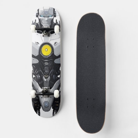 Skateboard Sci-Fi Cyborg Android Mecha Comic Art (Recto)