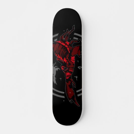 Skateboard Scorpion rouge (Devant)