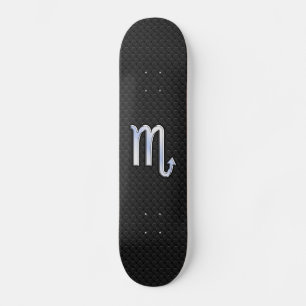 Skateboard Scorpion Zodiaque Signe argenté sur peau de serpen