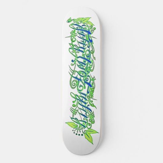 Skateboard script 5280 en vert et bleu (Recto)
