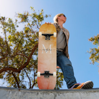 Skateboard Script de monogramme d'aquarelle moderne