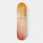 Skateboard Script de monogramme d'aquarelle moderne (Devant)