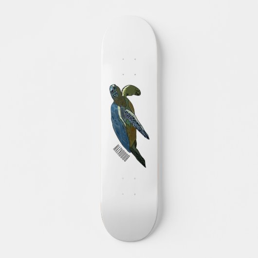 Skateboard Sea turtle cartoon (Devant)