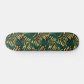 Skateboard Seamless pattern with golden ferns (Horz)