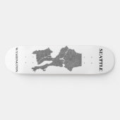 Skateboard Seattle, Washington Map Art (Horz)