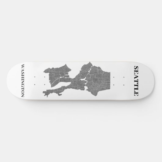 Skateboard Seattle, Washington Map Art (Horz)