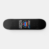 Skateboard Sensibilisation sur l'autisme Je Porte Du Bleu Pou (Horz)
