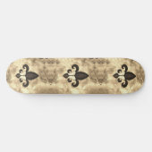 Skateboard Sepia Butterfleur | Tan Butterfly on Fleur de Lis (Horz)
