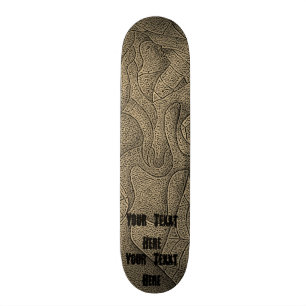 Skateboard sépia d'art abstrait posant conception unique de