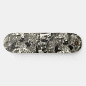 Skateboard Sépia noir abstrait (Horz)