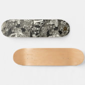 Skateboard Sépia noir abstrait (Horz)