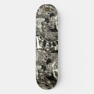 Skateboard Sépia noir abstrait
