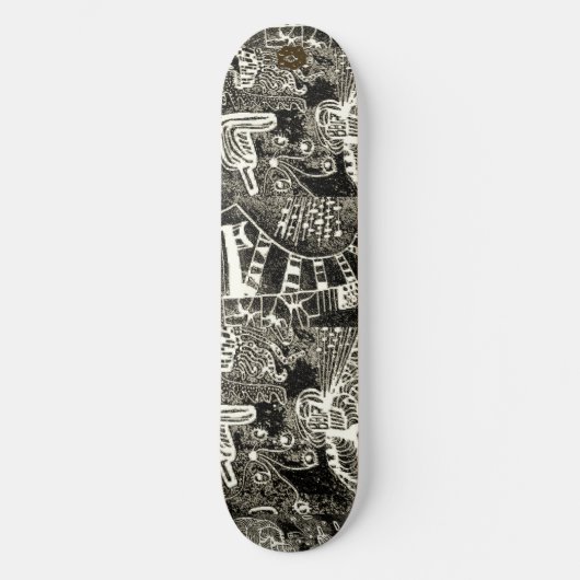Skateboard Sépia noir abstrait (Recto)