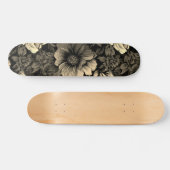 Skateboard Sépia tonique Vintage Floral Print (Horz)