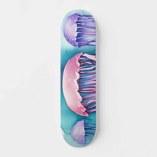 Skateboard Série Aquarelle : Méduse (Recto)