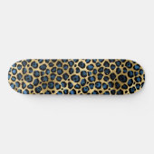 Skateboard Série Léopard Bleu et Or Design 4 (Horz)