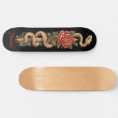 Skateboard Serpent Python avec Rose rouge (Horz)