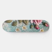 Skateboard Shabby Chic Roses Rose et dentelle (Horz)