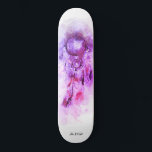 Skateboard *~* Shaman Shamanic Tribal Sacré Dream Catcher<br><div class="desc">* Western BOHO American Watercolor Abstrait Dream Catcher Journey with nice Feathers as a Shamanic symbole for a Native American Spiritual Healer or BOHEMIAM design. * * *** Les couleurs sont fortes LAVENDER PURPLE et PINK MAGENTA. Il y a de la place pour l'information sur les médias sociaux. Ce design...</div>