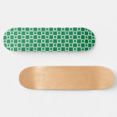 Skateboard shamrock vert et blanc À damiers Motif Clover (Horz)